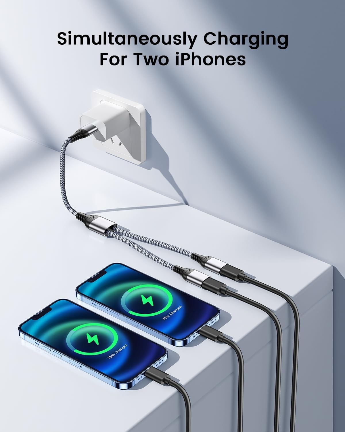 Plug and Play USB 2.0 Y Splitter for Dual Charging – Ideal for Home or Travel