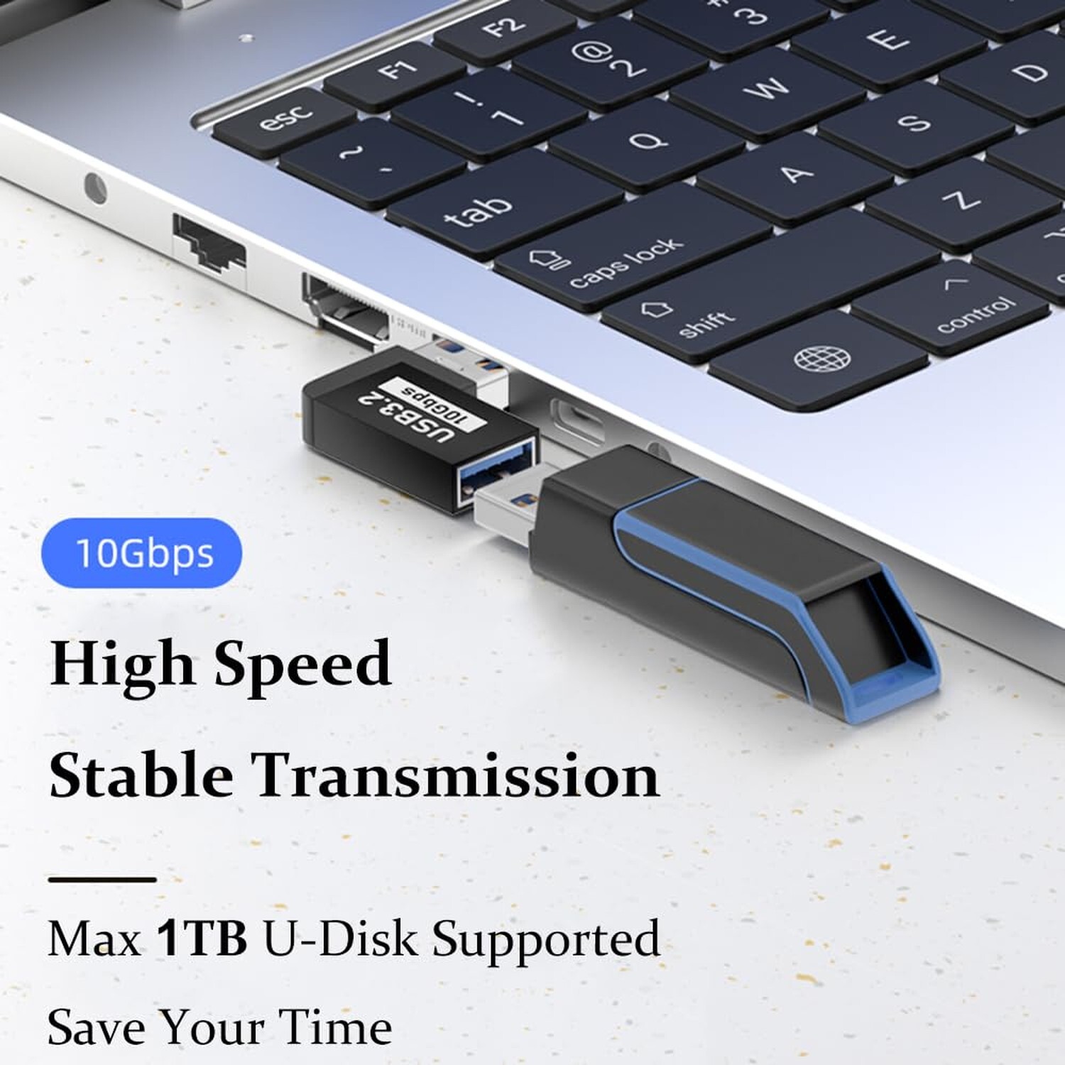 6 Pack 10Gbps USB 3.1 Male to Female Adapter Up Down Left Right 90 Degree Rig…