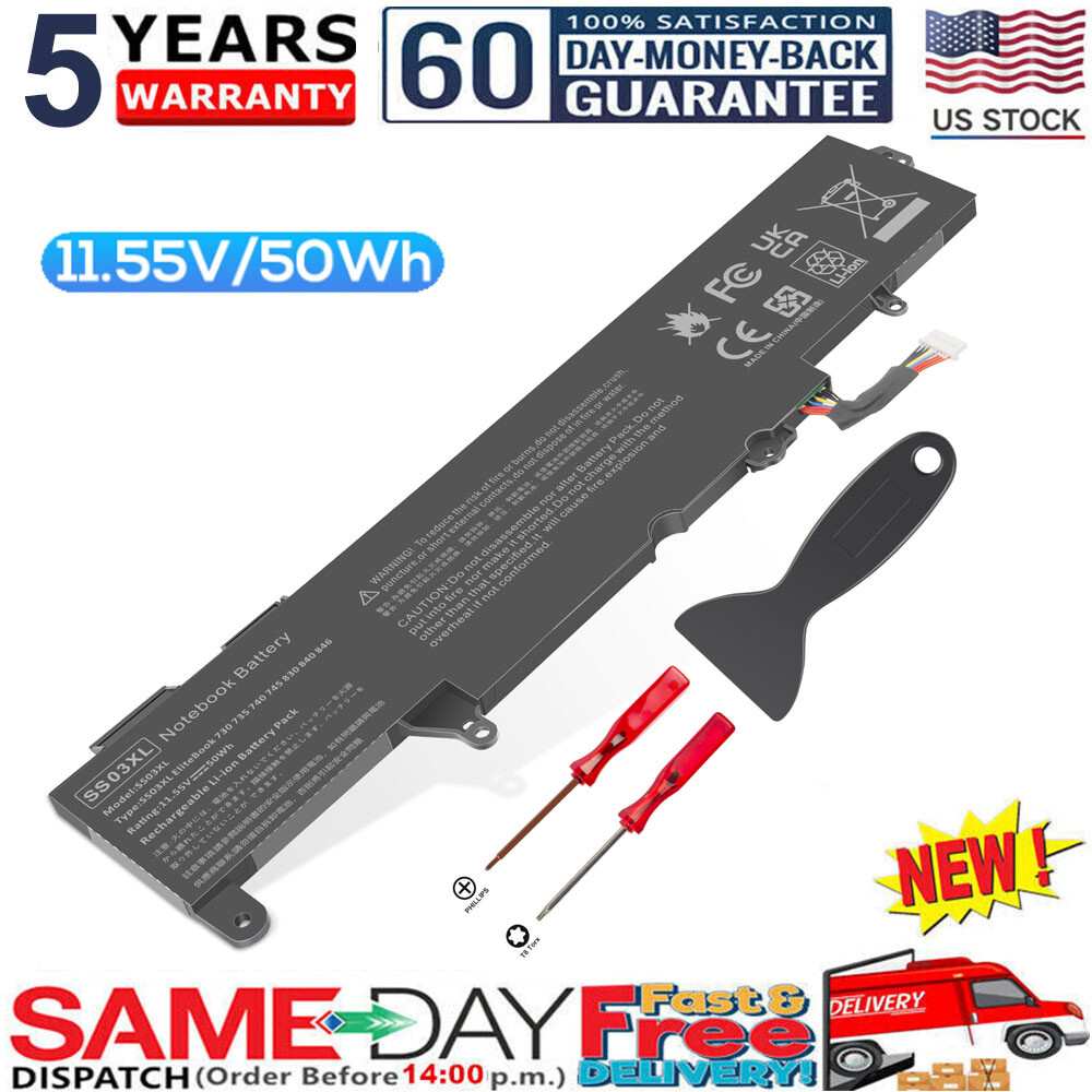 LOT SS03XL Battery For HP EliteBook 735 745 755 830 836 840 846 G5 G6 HSTNN-LB8G