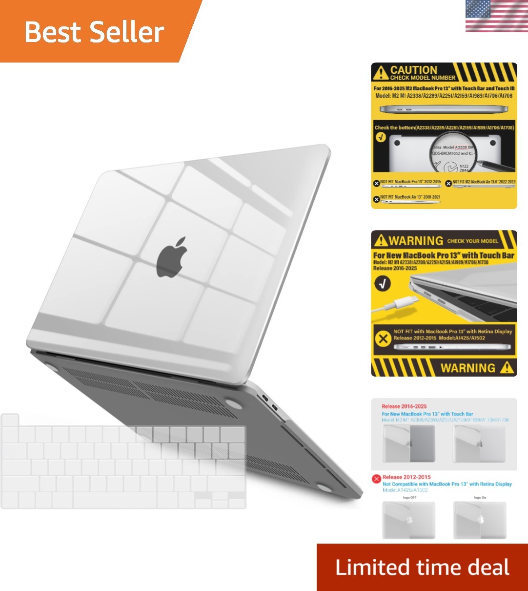 Ultra-Lightweight MacBook Pro 13 Inch Hard Shell Case with Anti-Slip Features