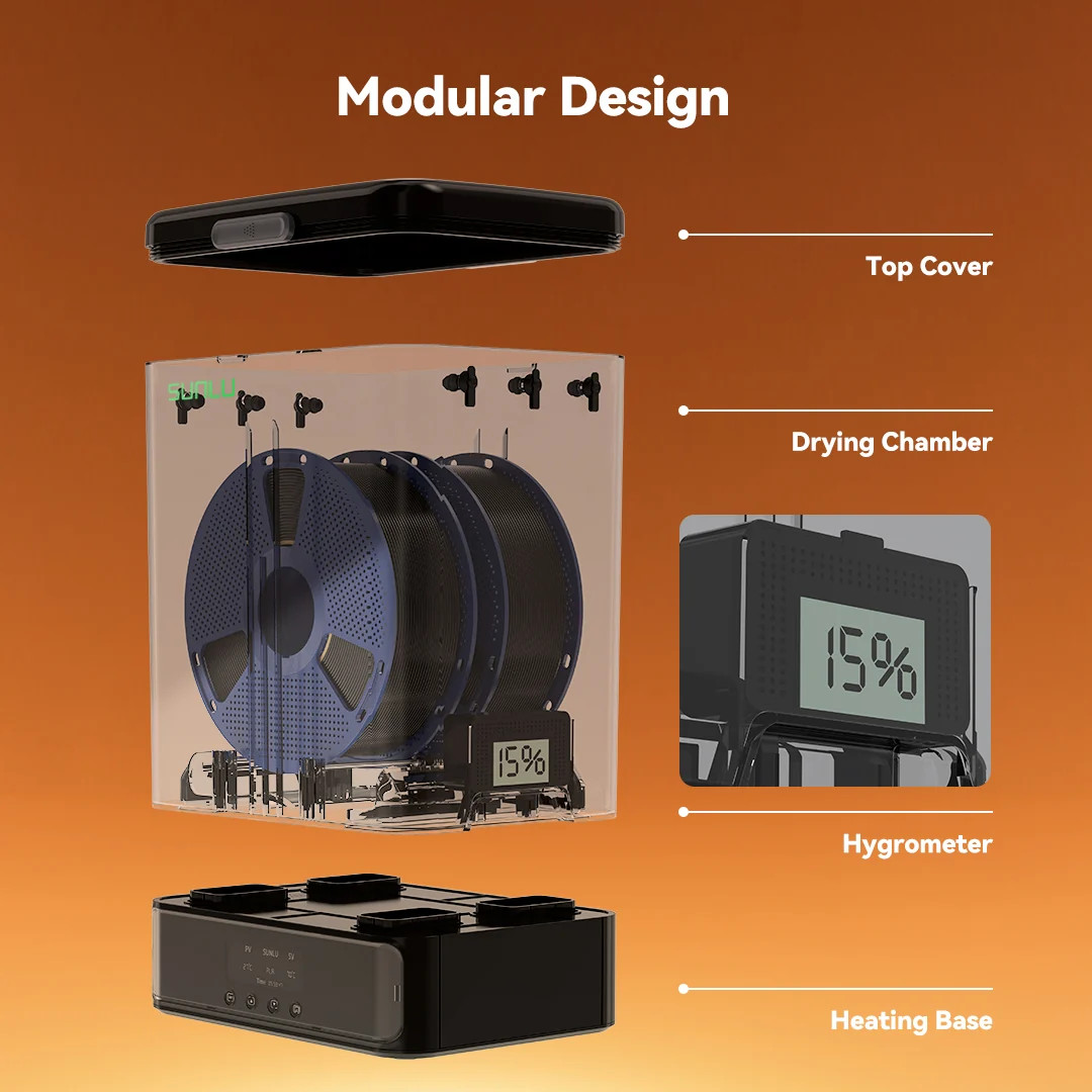 SUNLU FilaDryer SP2 Separable Dryer Box Compatible with 0.25~3KG Filament
