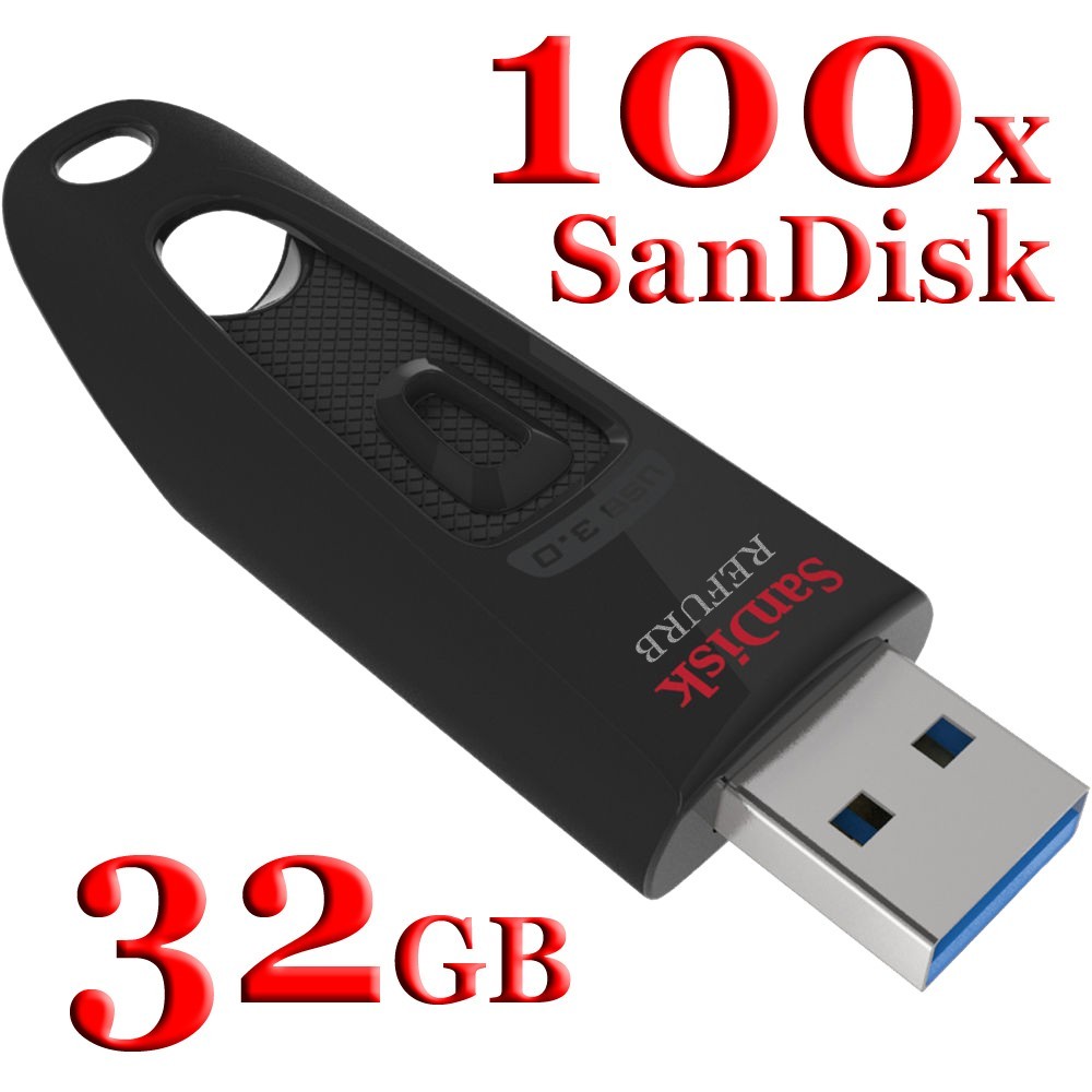 LOT 100x SanDisk 32GB ULTRA USB 3.0 flash drive -SDCZ48-032G 32 GB – 100 MB/s F