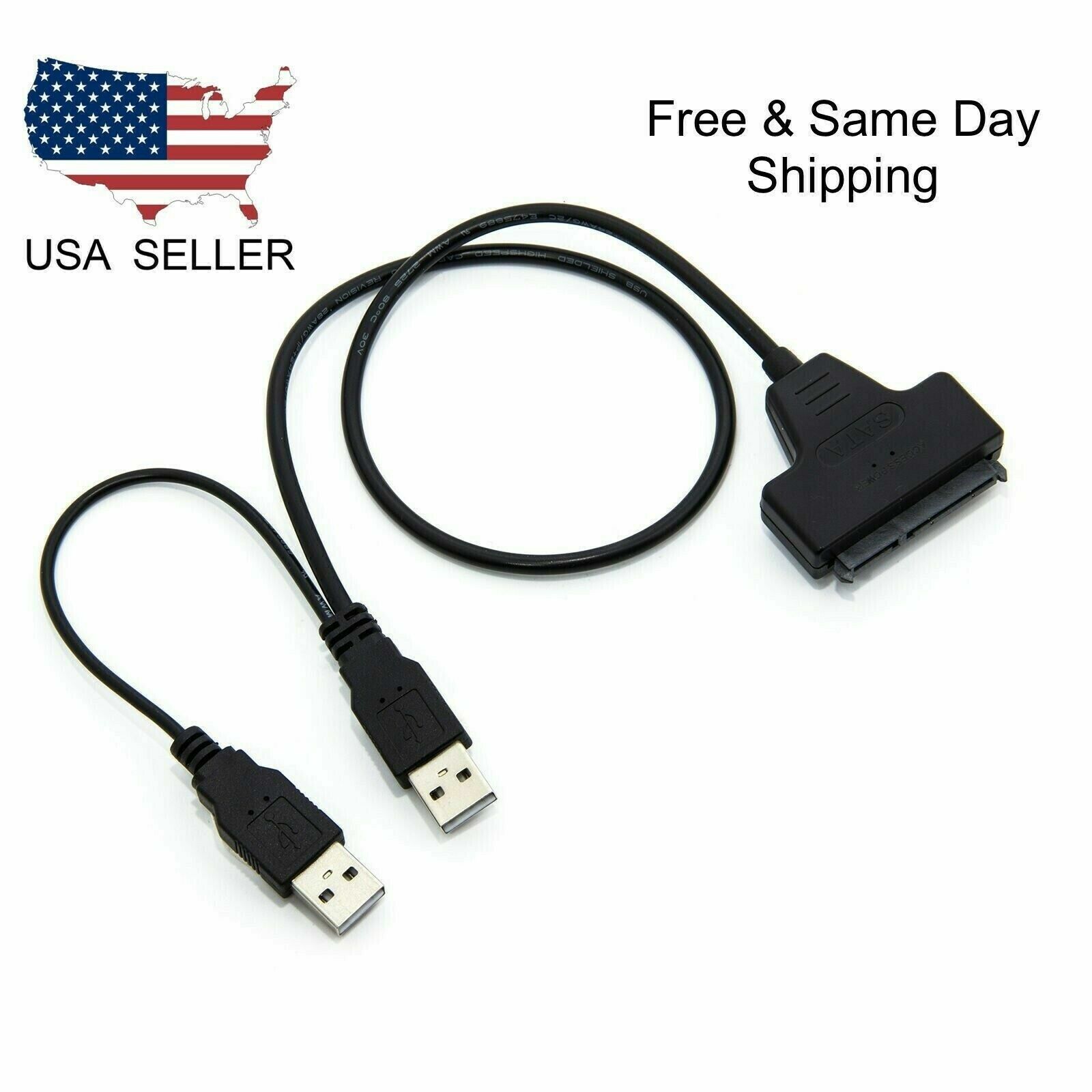 USB 2.0 to 2.5inch HDD 7+15pin SATA Hard Drive Cable Adapter For SATA SSD & HDD