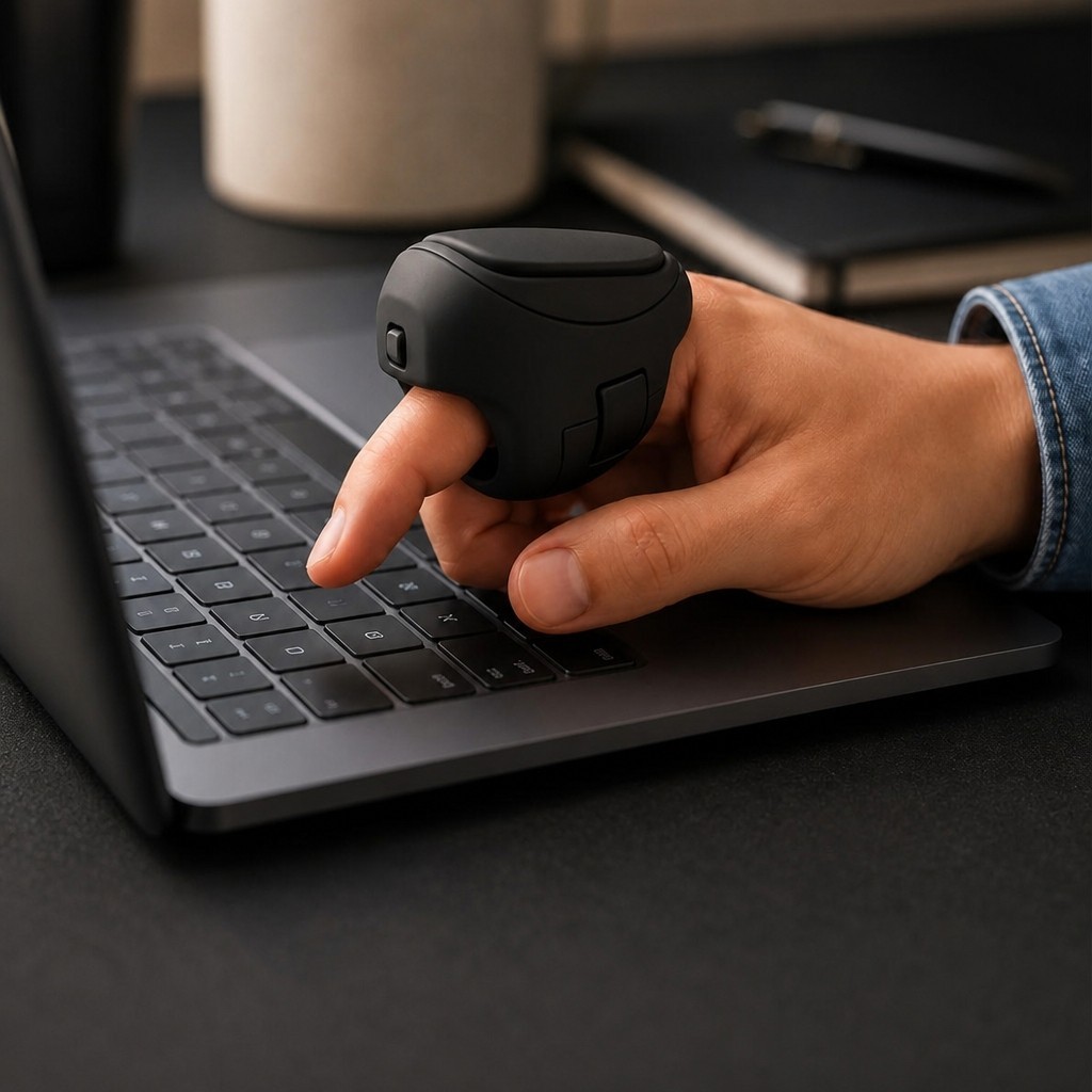 2.4GHz Finger Trackball Mouse Wireless Ergonomic Handheld Mini USB PC Laptop