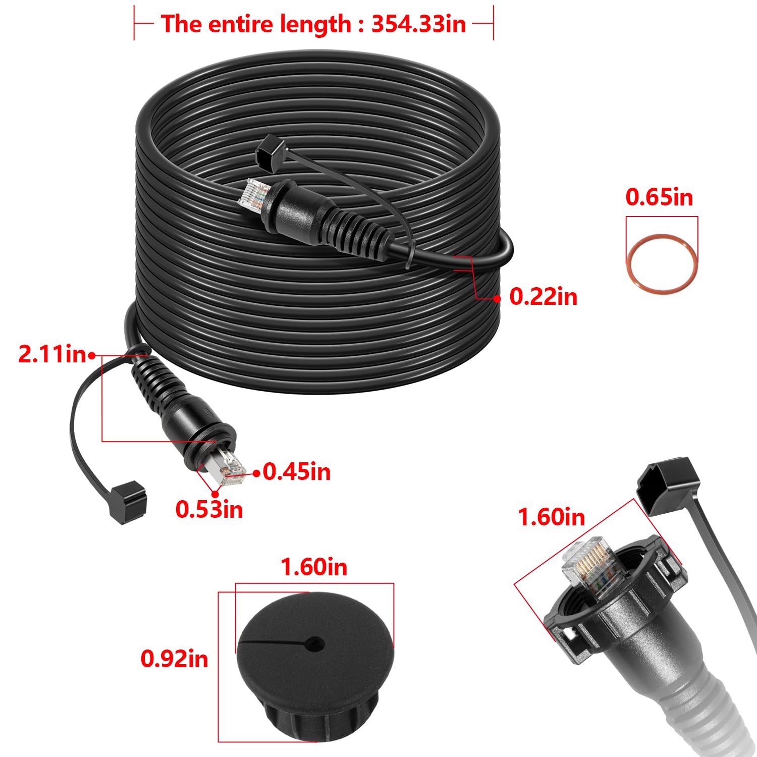 30FT Trolling Motor Extension Cable for Garmin GPSMAP, Fish Finder, Radar, GMR