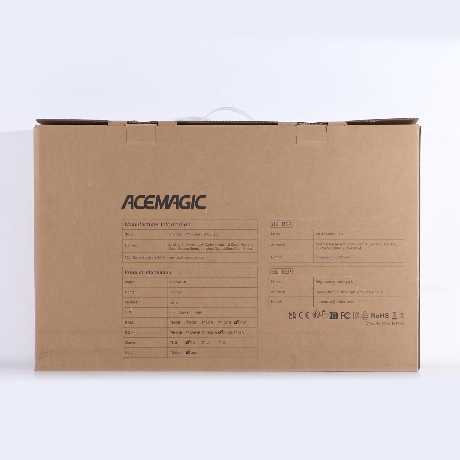 【90% New】aoc 16″ Game Laptop AMD R7 7735HS 16GB 512GB SSD WIFI Windows 11 PRO