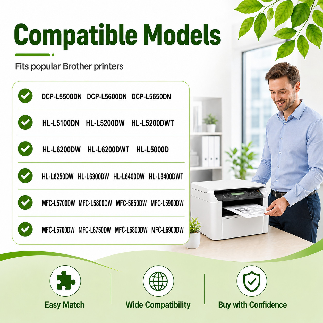 10PK TN850 TN-850 Black Toner Cartridge For Brother MFC-L5800DW L6750DW L6800DW