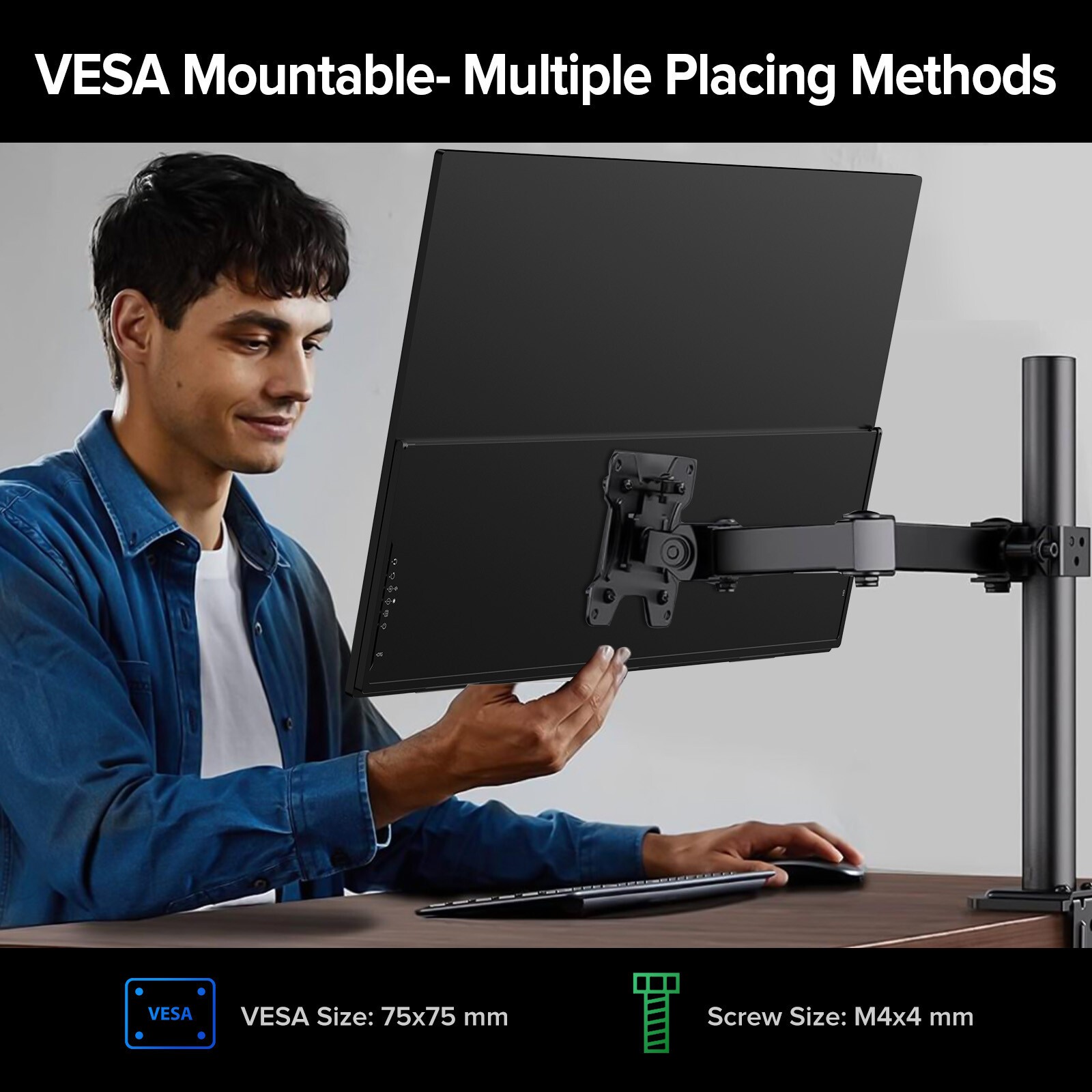 2026 24.5″ 2K 165Hz Portable Gaming Monitor Touch Screen HDMI Computer Display A