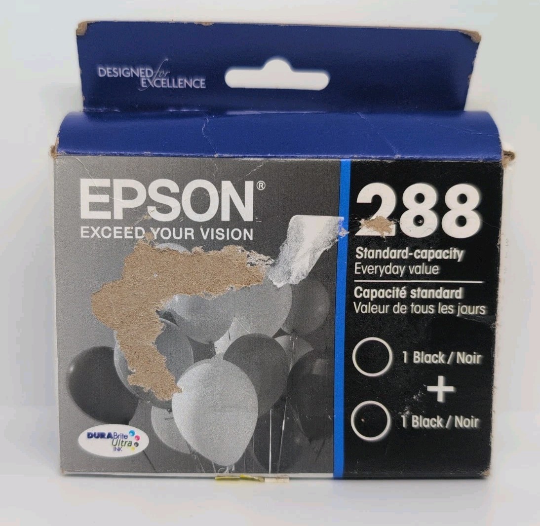 Epson 288 Black Ink Cartridge Combo Pack Standard Yield New Sealed 05/2027
