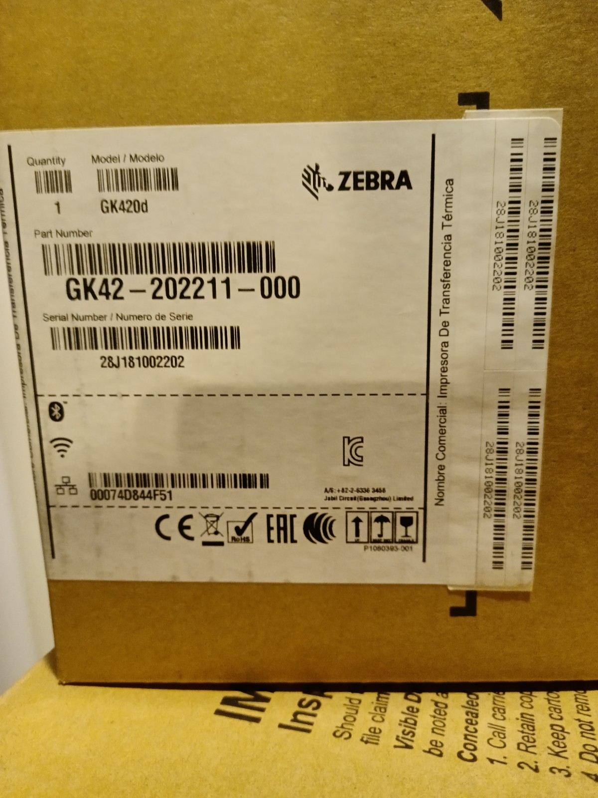 Zebra Gk420d Thermal Label Printer GK42-202210-000