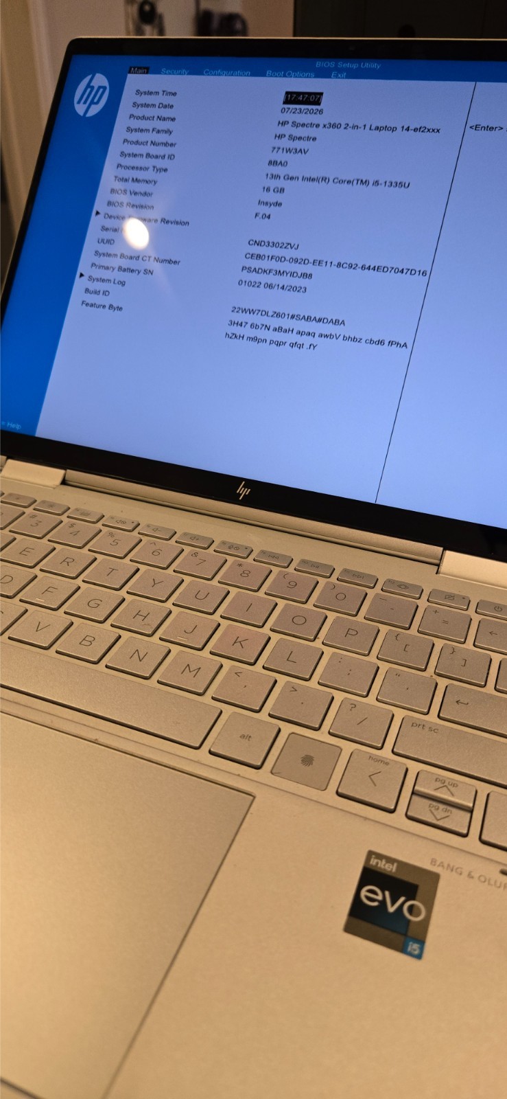 HP Spectre x360 14-ef2xxx series i5-1335u 16GB RAM 512GB SSD Win11 Pro