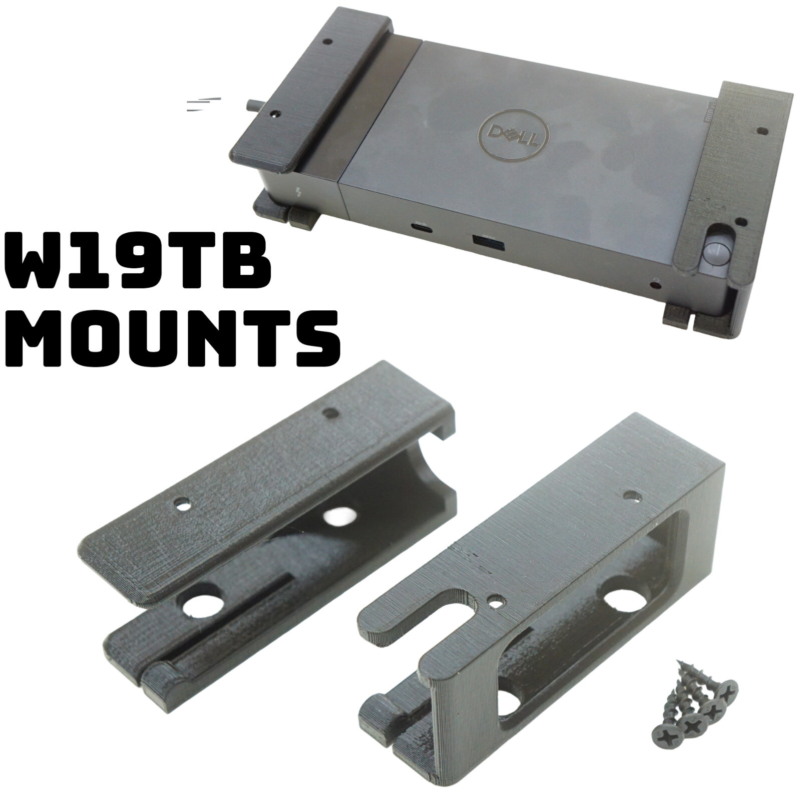 Under Desk Mount / Wall Mount Holder for Dell WD19, W19TB 180w Docking Station