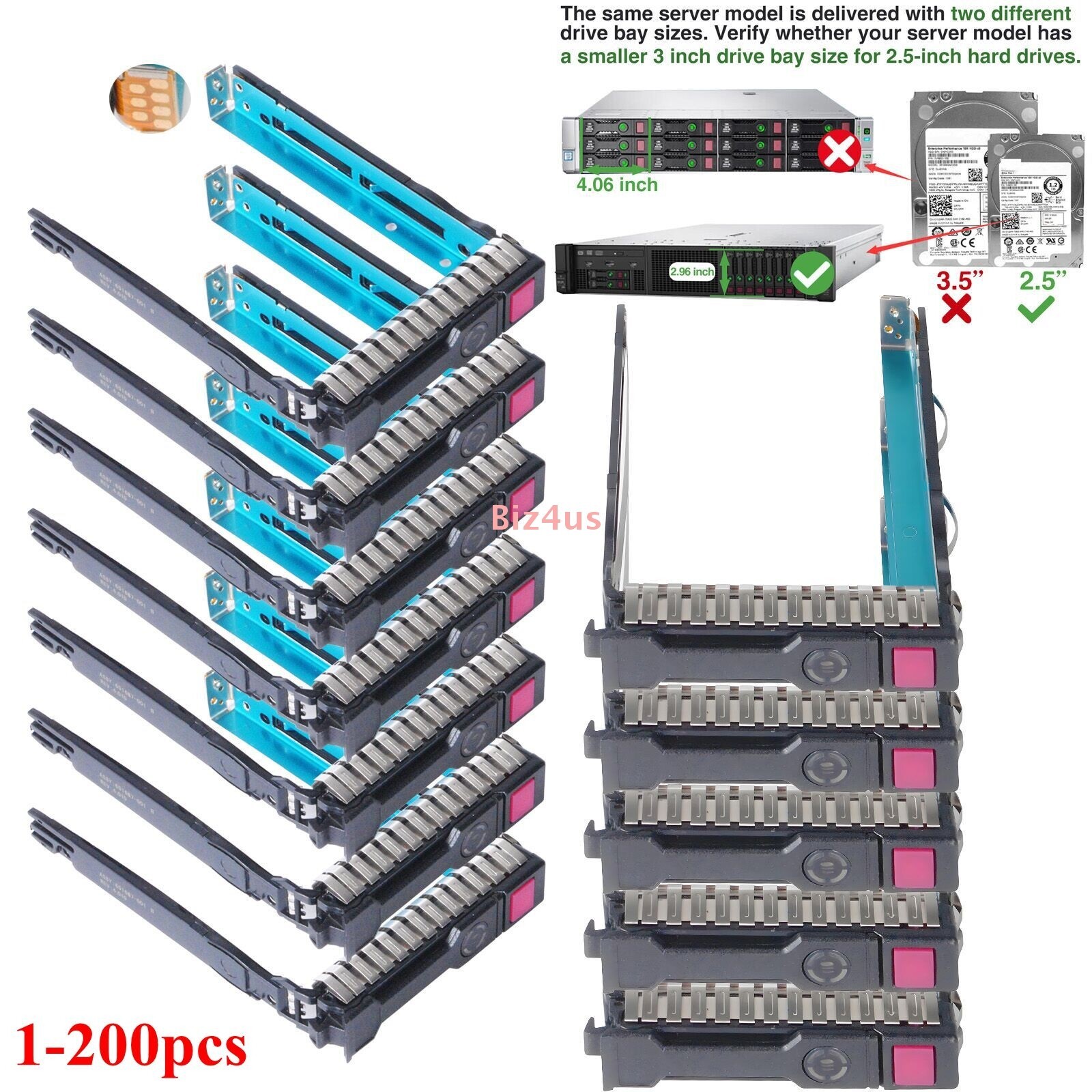 Lot For HP 651687-001 2.5″ SFF HDD Tray Caddy Gen8 G9 G10 DL380p DL360p DL380 US