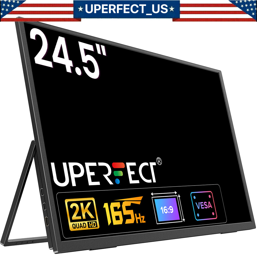 2025 24.5″ 2K Computer Monitor 165Hz Gaming Portable Monitor Freestanding for PS