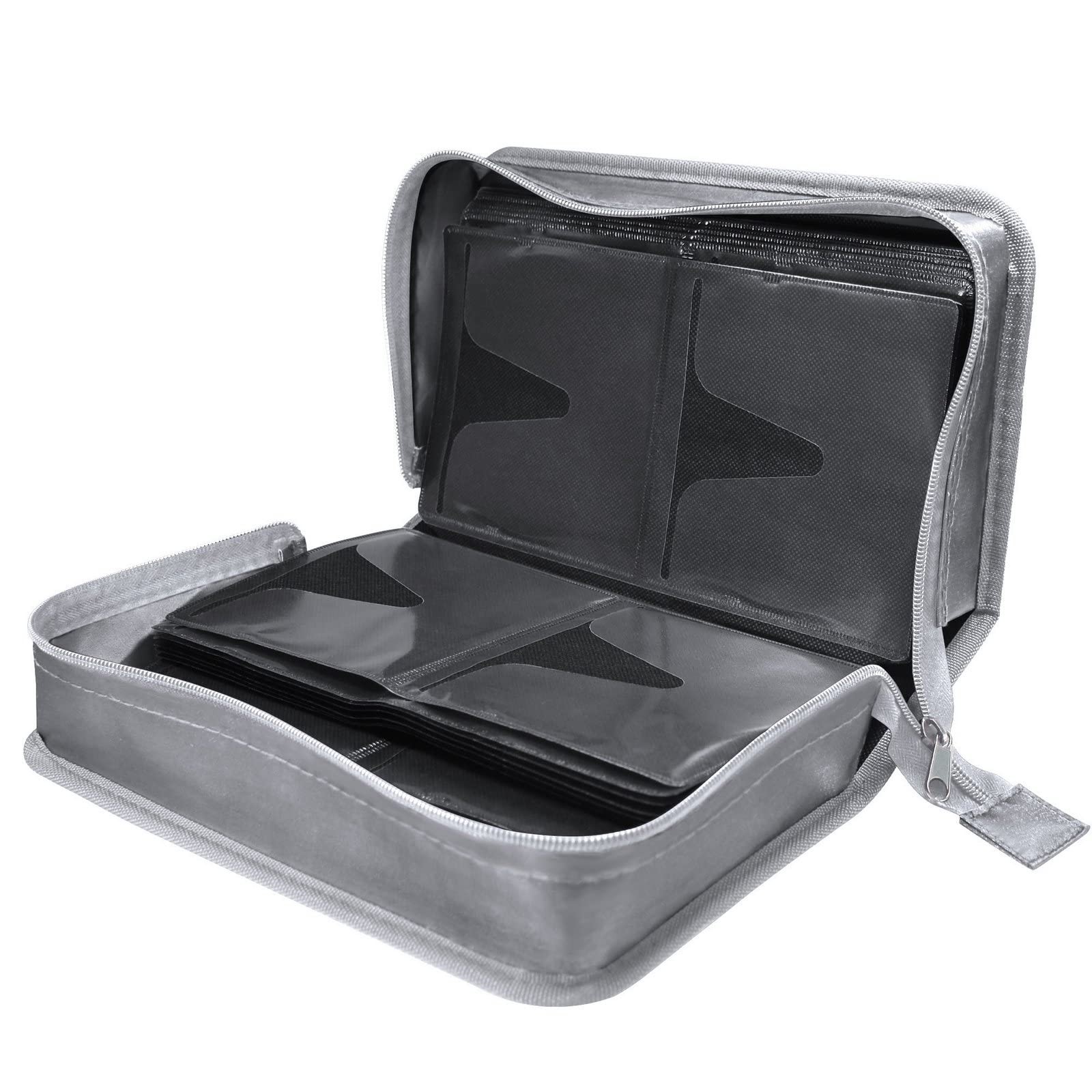 Siveit DVD/CD Case Organizer – 160 Capacity 11.4 x 6.4 x 3.5 inches, Silver