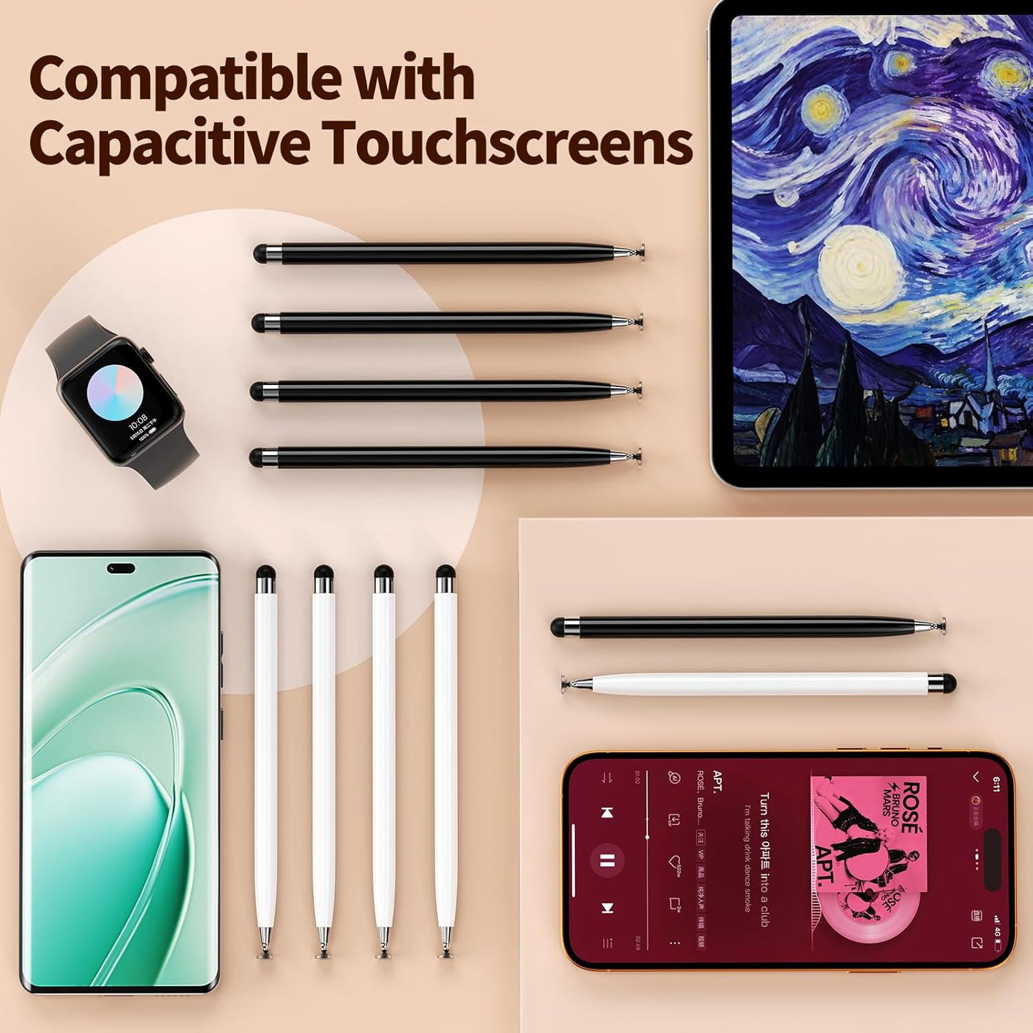 10PCS Stylus Pen for Touchscreen,Lightweight 2 in 1 Design | Stylus Pen for iPad