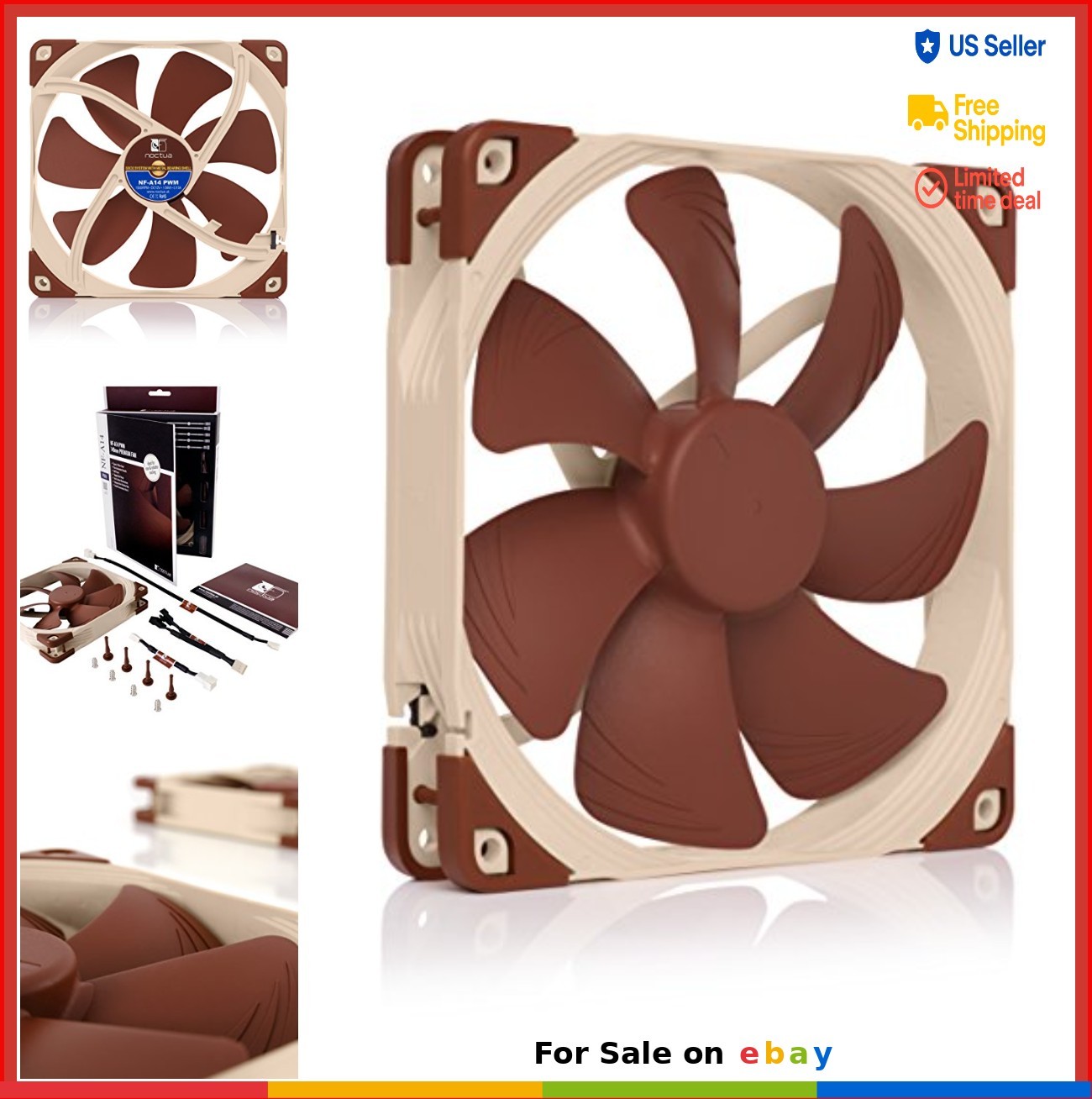 PC Case Fan 140mm PWM 4-Pin Quiet Cooling 1500 RPM Low Noise Adapter Cable