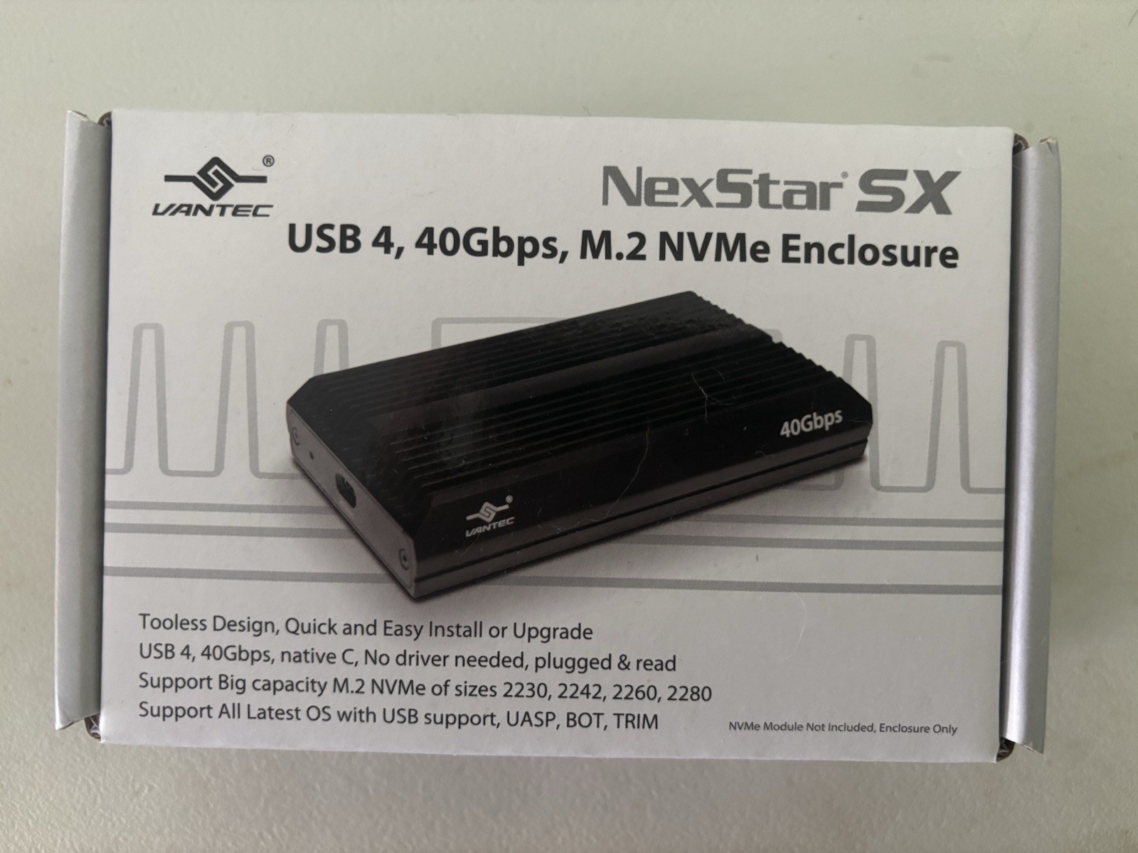 Vantec NexStar SX, USB 4, 40Gbps, M.2 NVMe Enclosure