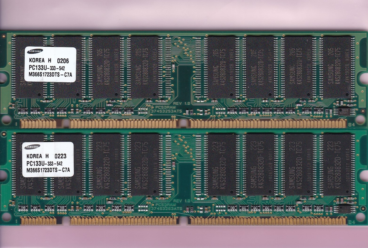 256MB 2x128MB PC-133 SAMSUNG M366S1723DTS-C7A PC133 3.3V SDR DESKTOP MEMORY KIT