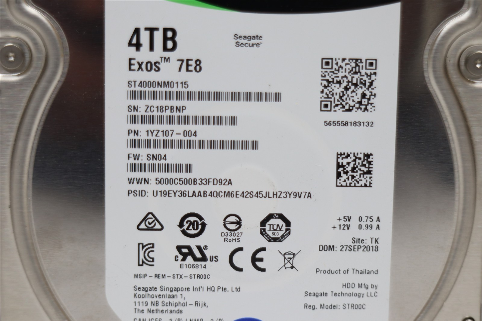 Seagate EXOS 4TB 3.5″ SATA 7E8 Enterprise ST4000NM0115 Hard Drive 100% Health