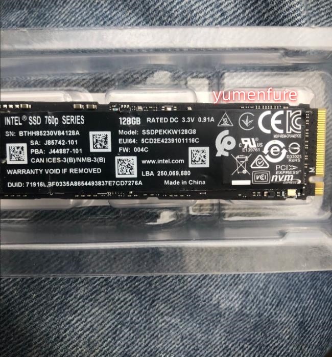 Intel 760p 128GB M.2 NVMe SSD PEKKW012T8X1 PCIe 3.0×4