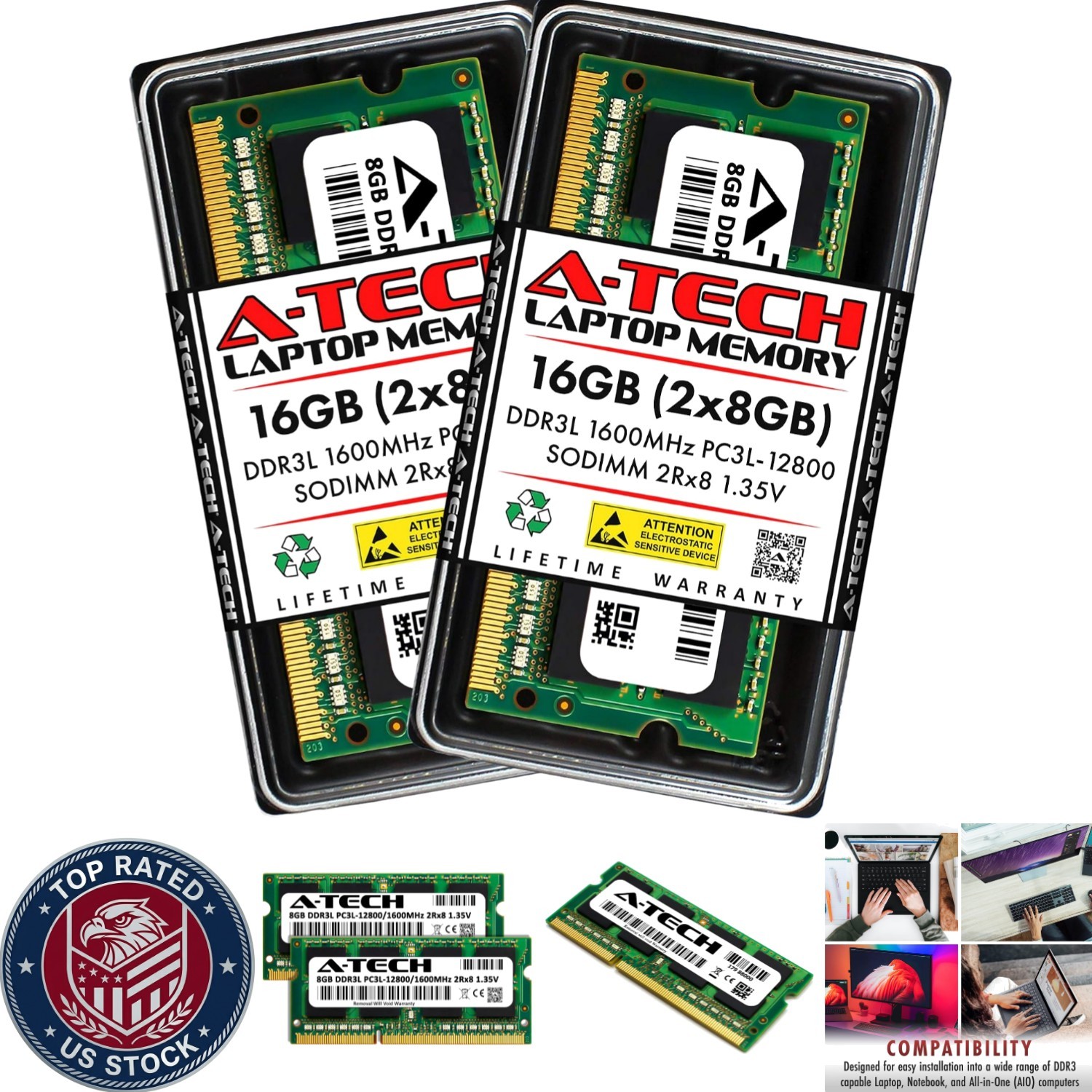 Plug-and-Play 16GB SO-DIMM RAM Kit – 1600MHz, Perfect for Laptops & Mini PCs