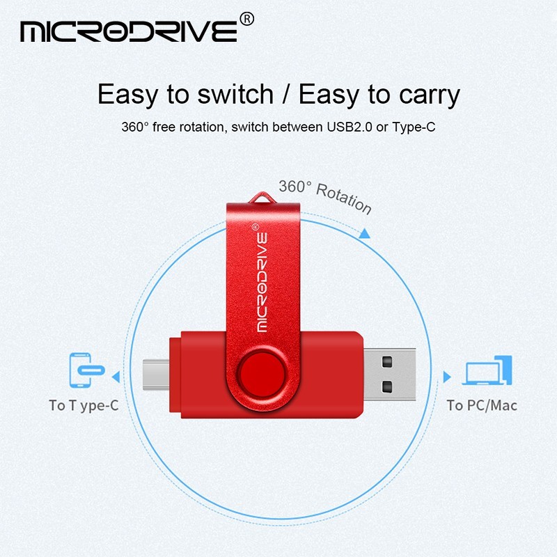 256GB Black Type C Flash Drive 2 in 1 OTG USB 3.0+USB C Memory Stick Thumb Drive