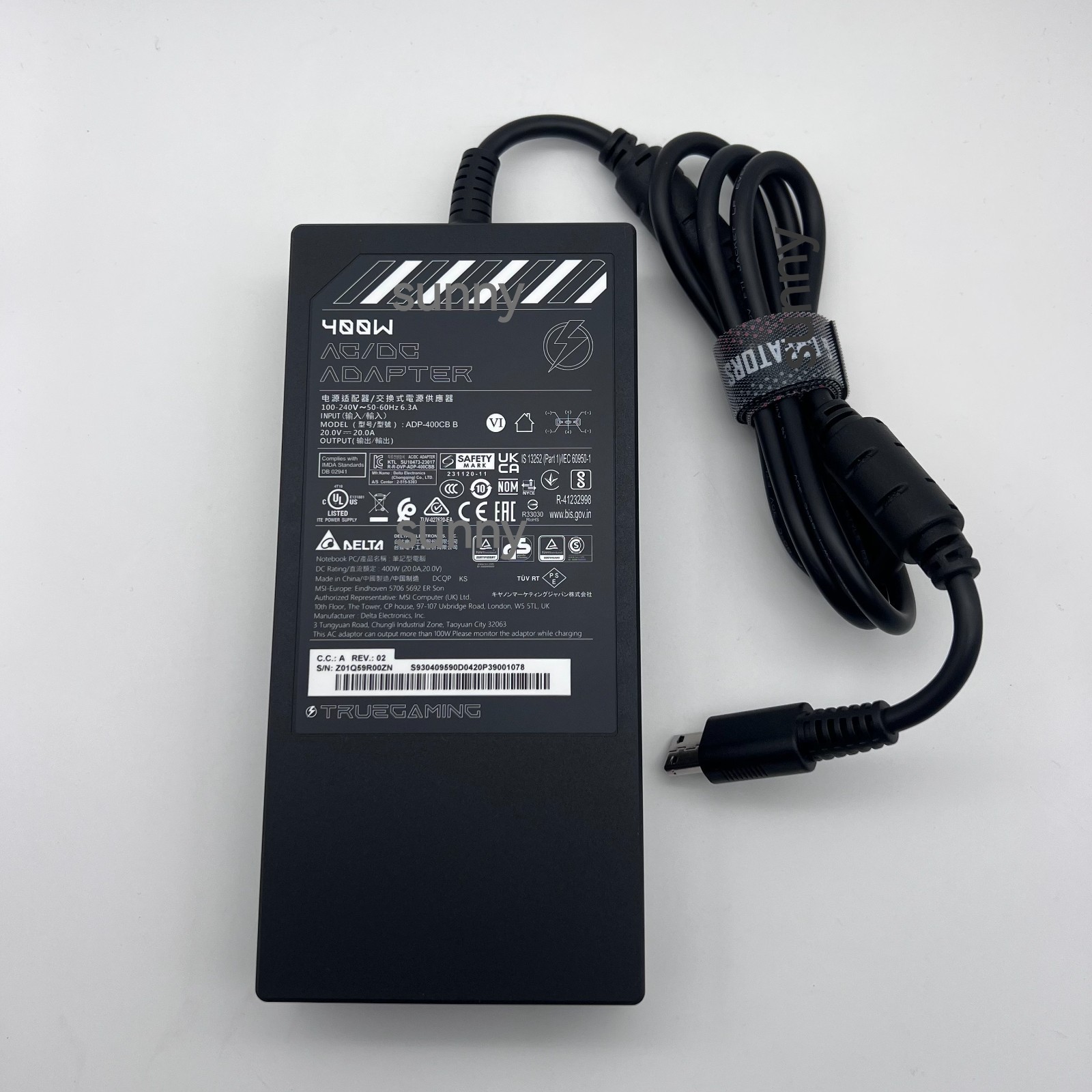 For MSI Vector A18 HX A9WHG-243US 20V 20A ADP-400CB B 400W AC Adapter Original