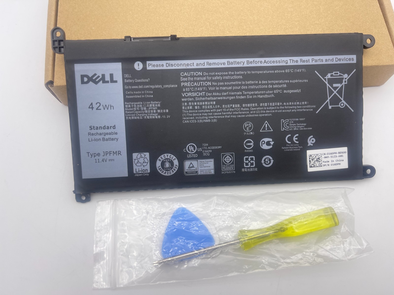 Genuine JPFMR 11.4V 42W battery for DELL Chromebook 3400 5488 5493 5593 16DPH