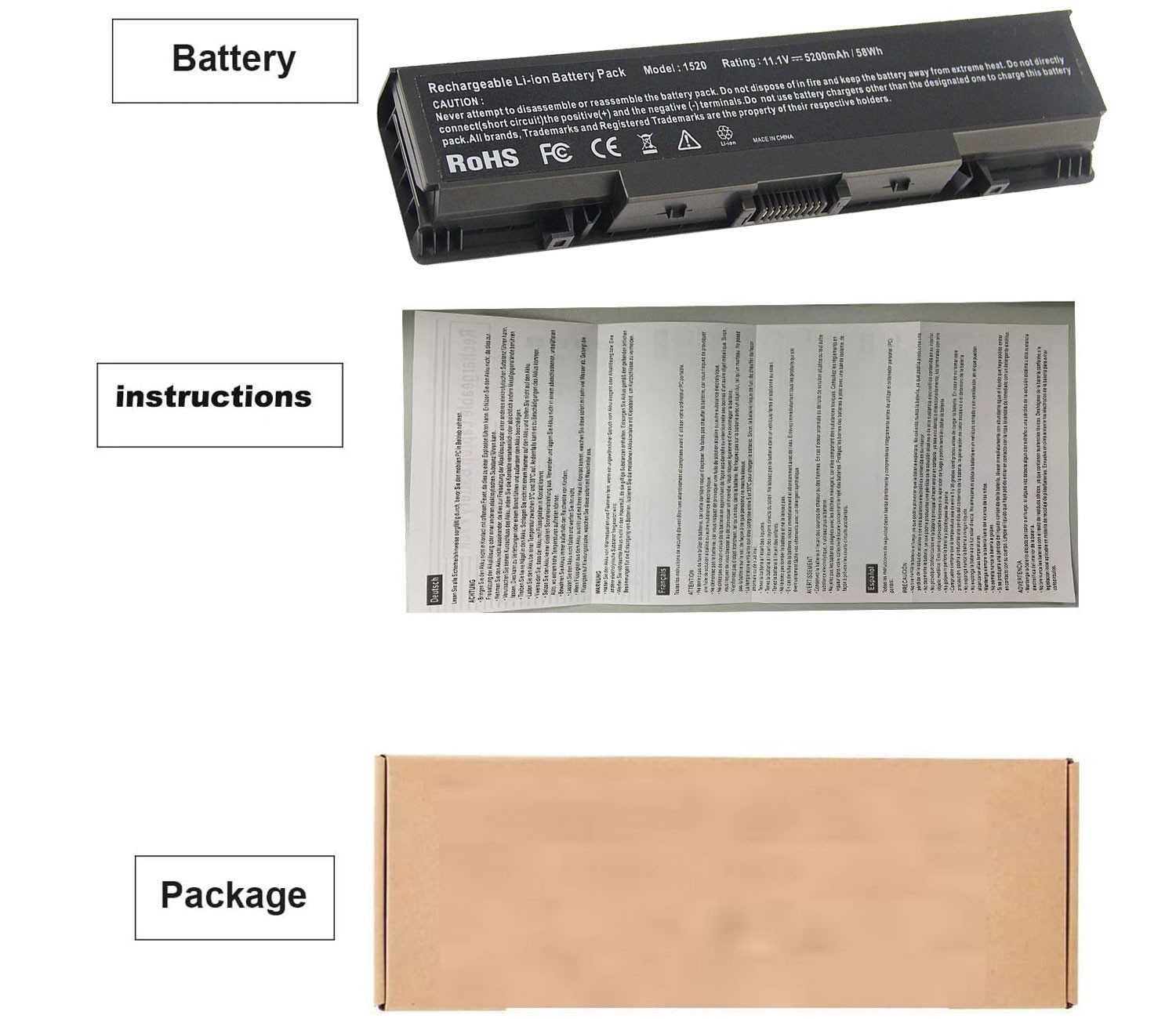 FP282 5200mAh Battery For DELL Vostro 1500 Vostro 1700 Inspiron 1520 1521 1720