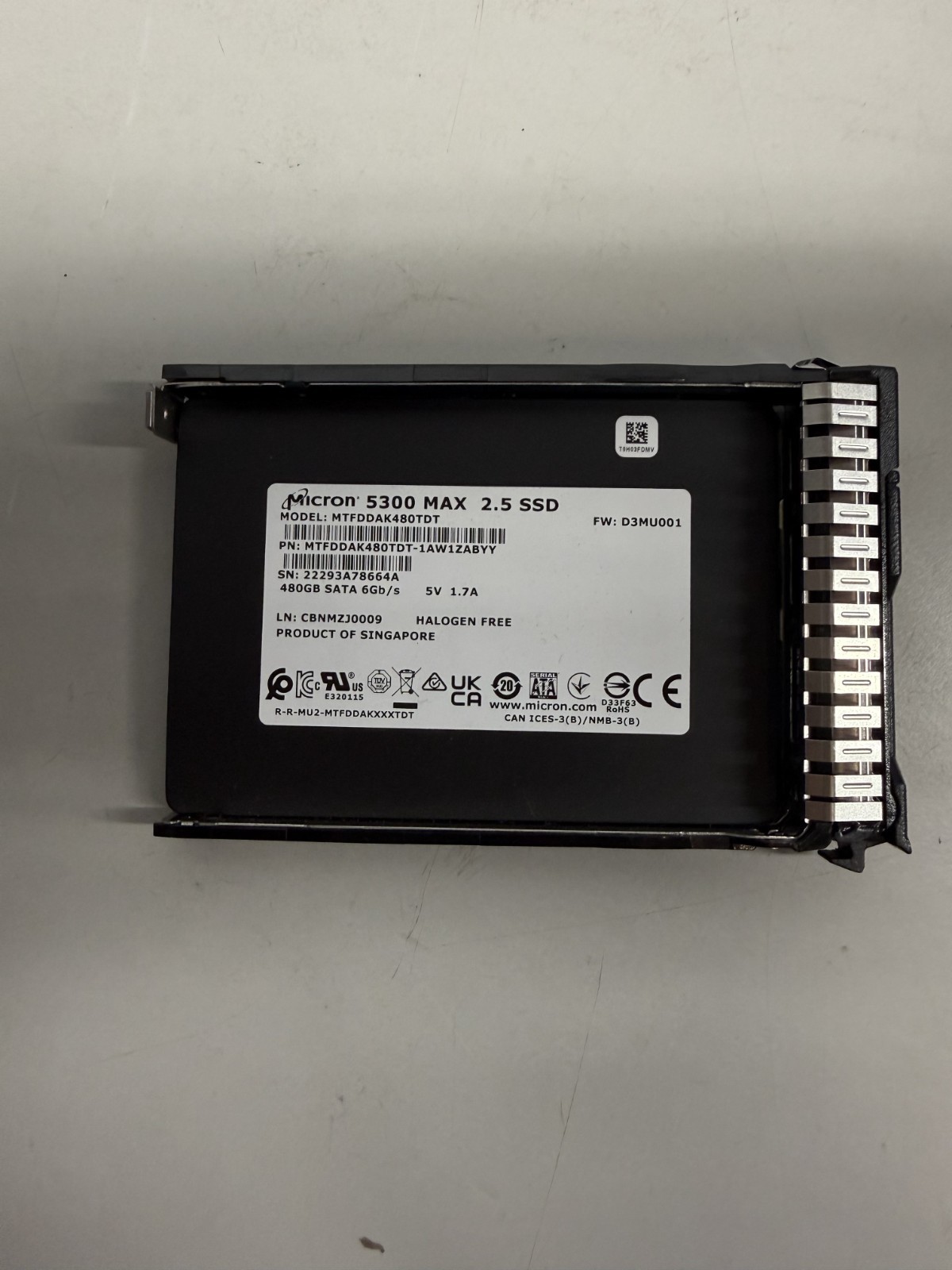 Qty Available – MICRON 5300 MAX 2.5 SSD 480GB SATA 6Gb/s MTFDDAK480TDT