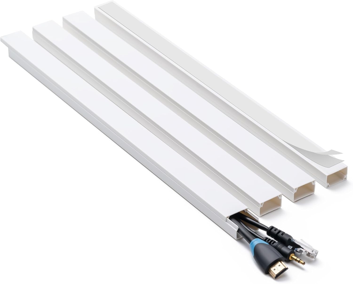Cord Hider, 58in Cable L×0.96in W×0.58in H, White