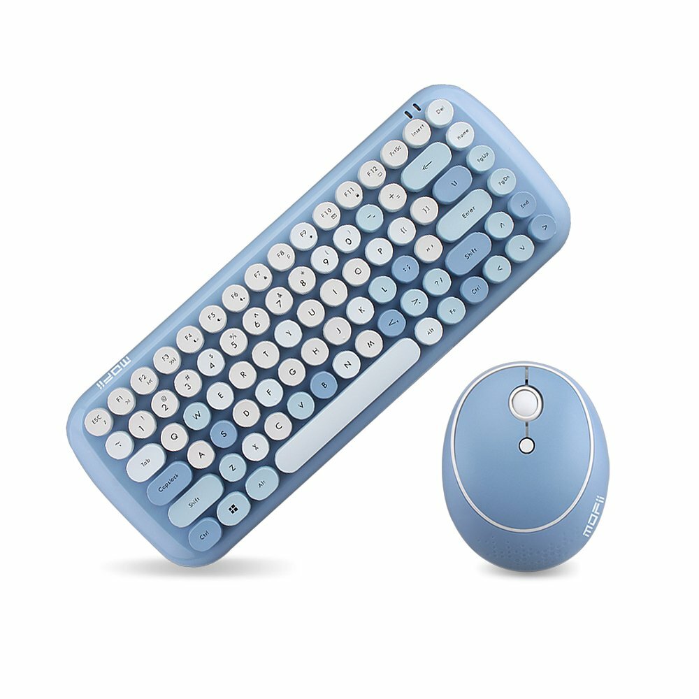 Mofii CANDY Keyboard Mouse Combo Wireless 2.4G Mixed Color 84Key Blue