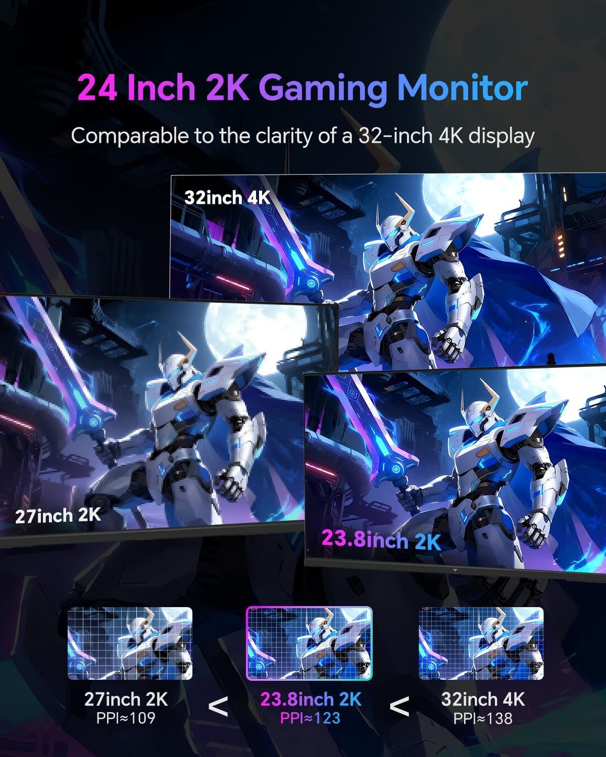 KTC H24T7 24″ Gaming Monitor 180Hz,2K 1440P Computer Monitor,Fast IPS,HDR400,1ms