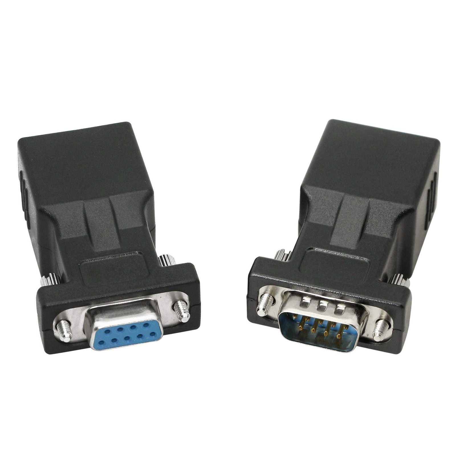 DB9 RS232 to RJ45 Extender, DB9 9-Pin Serial Port Female&Male to RJ45 CAT5 CA…