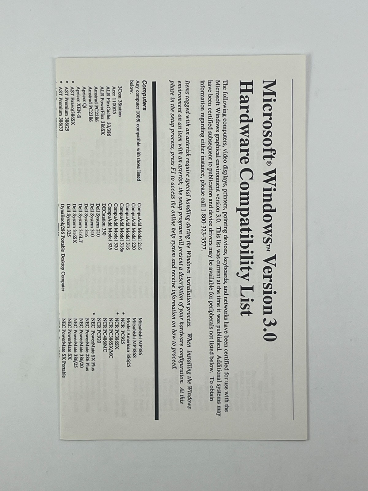 Microsoft Windows 3.0 W OEM Docs + 3.1 Upgrade 5.25 Disks Big Box Vintage Manual