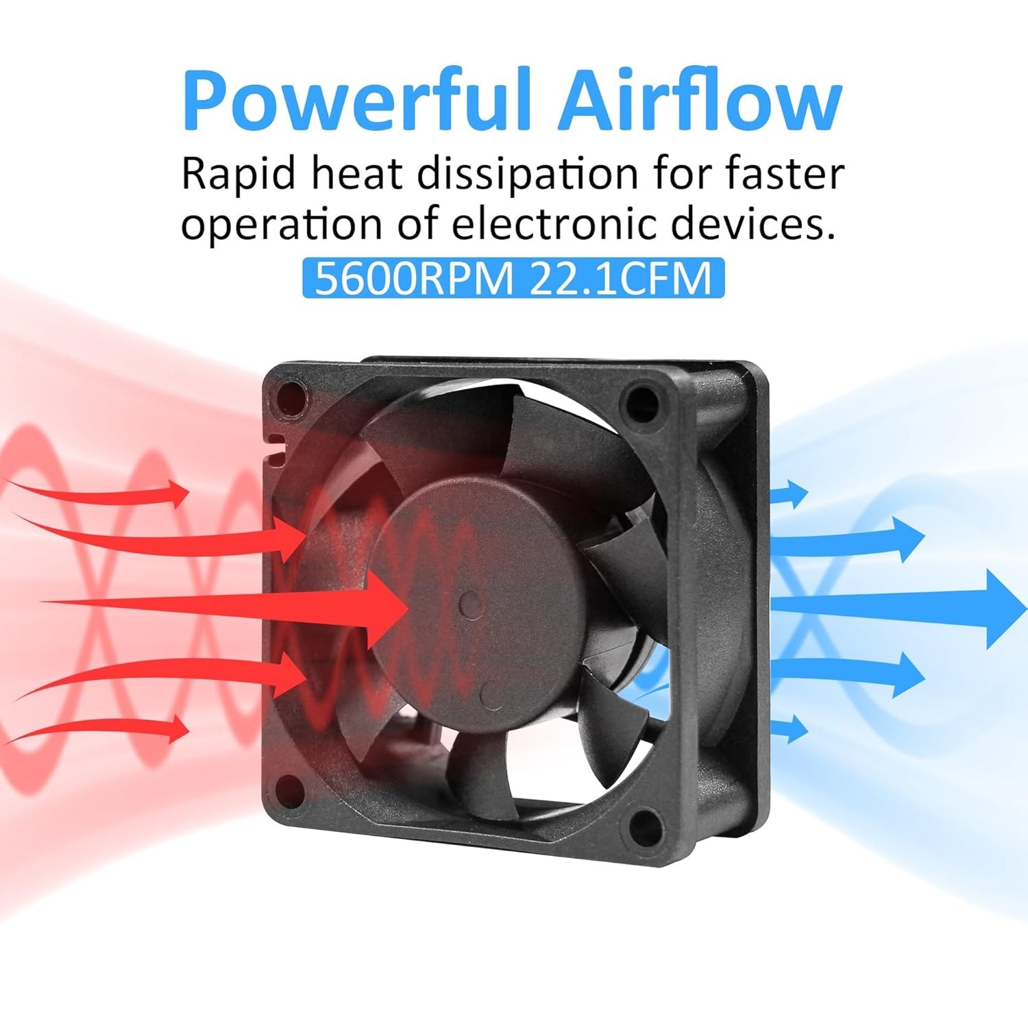 Durable 60x25mm 12V Cooling Fan – 2-Pin, High Performance for Amps