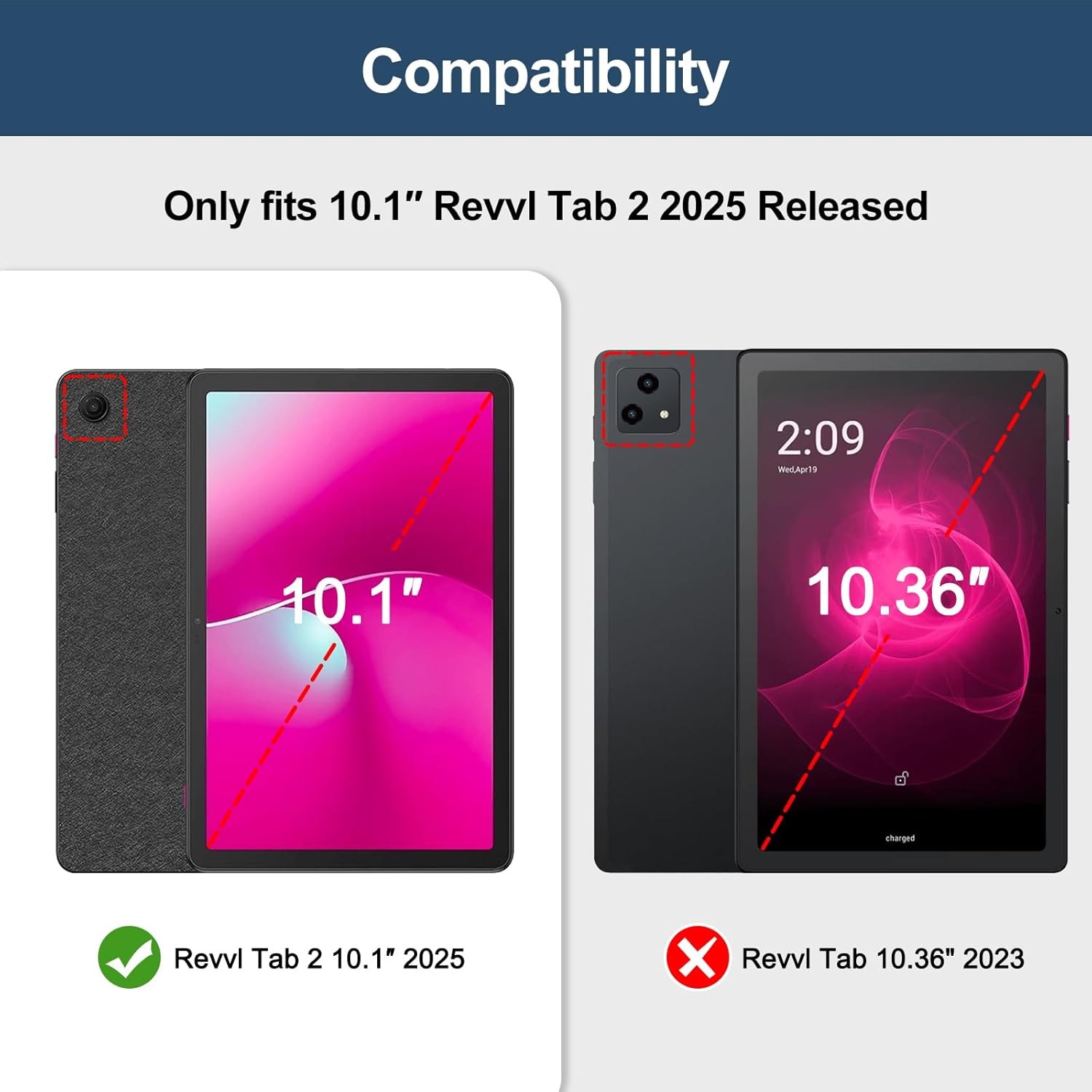 Case for T-Mobile Revvl Tab 2 2025 Tablet 10.1 Inch Slim Trifold Stand Cover