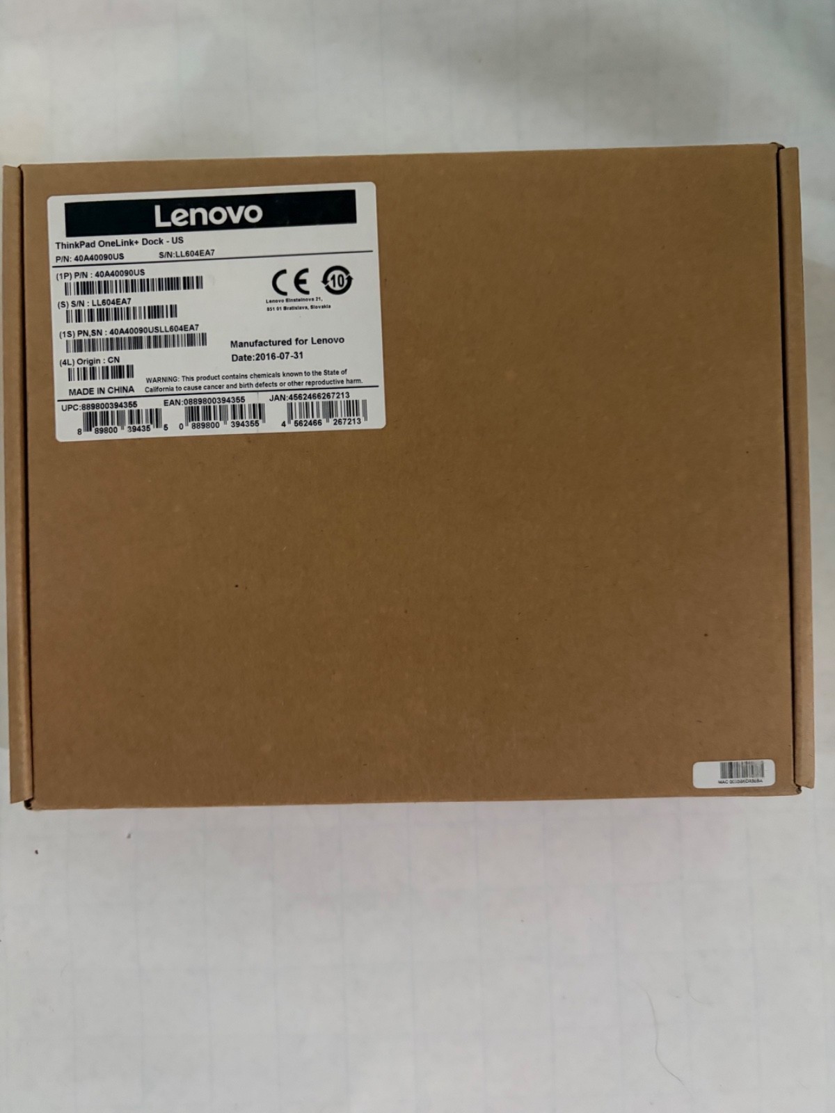 Lenovo ThinkPad OneLink+ Dock US 40A40090US New in Box