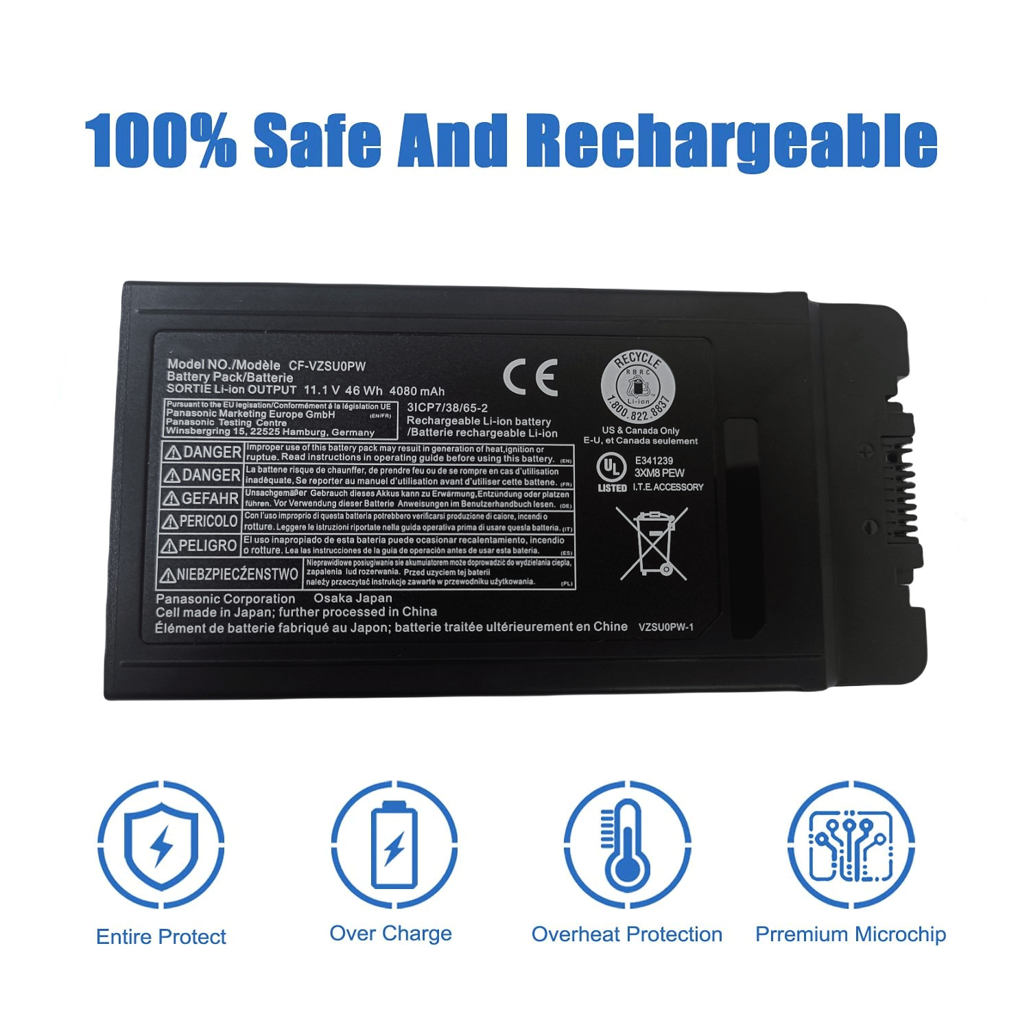 New CF-54 CF-VZSU0PW CF-VZSU0PR 46W battery Replacement For Panasonic TOUGHBOOK