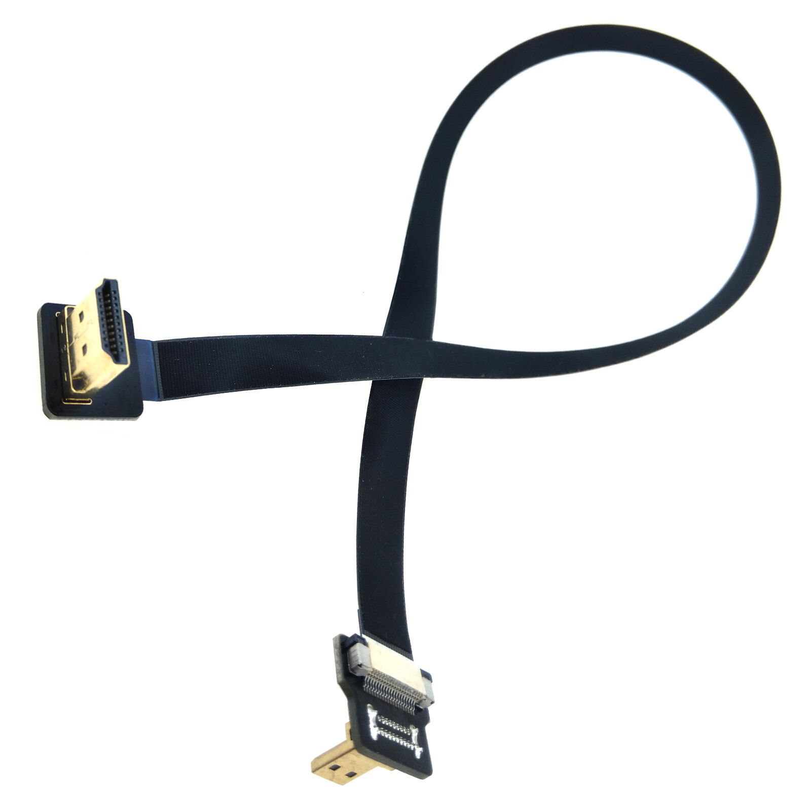 HDMI to Micro HDMI Flex Cable 40cm 4K FPV Camera Phone Right Angled Male L Plug