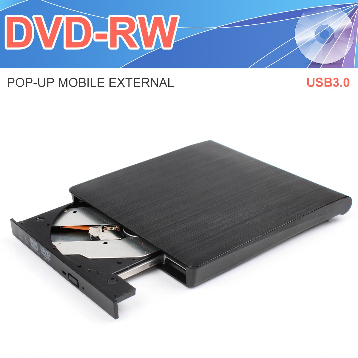 Slim External USB3.0 CD DVD RW Drive Writer Burner Reader for Laptop PC Portable