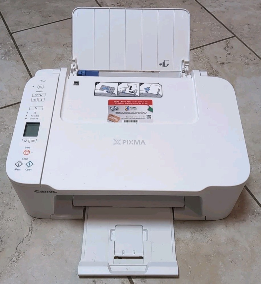 Canon PIXMA TS3722 Wireless All-In-One Inkjet Printer for Home Office