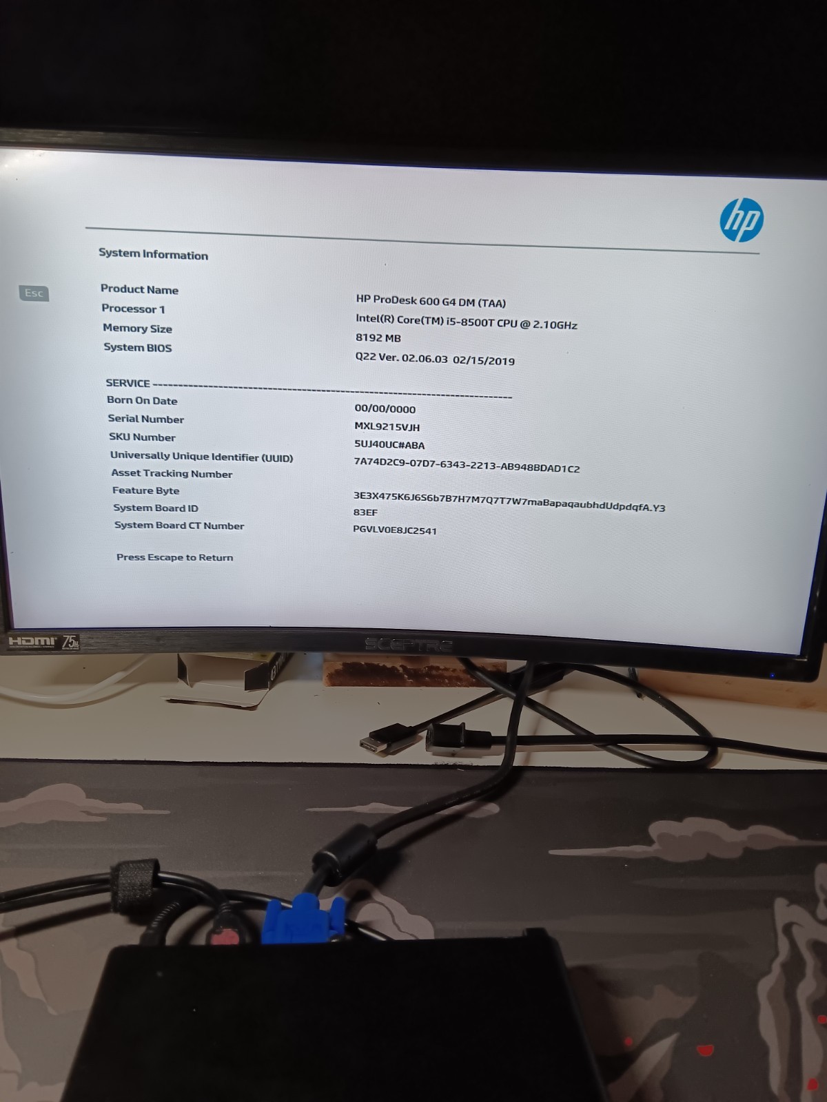 HP ProDesk 600 G4 Mini 256GB SSD i5-8500T 8GB DDR4 Power Brick Windows 11 PRO