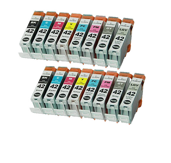 Color Ink Cartridges For CLI-42 CLI42 Canon Pixma PRO100 PRO-100 + smart chip