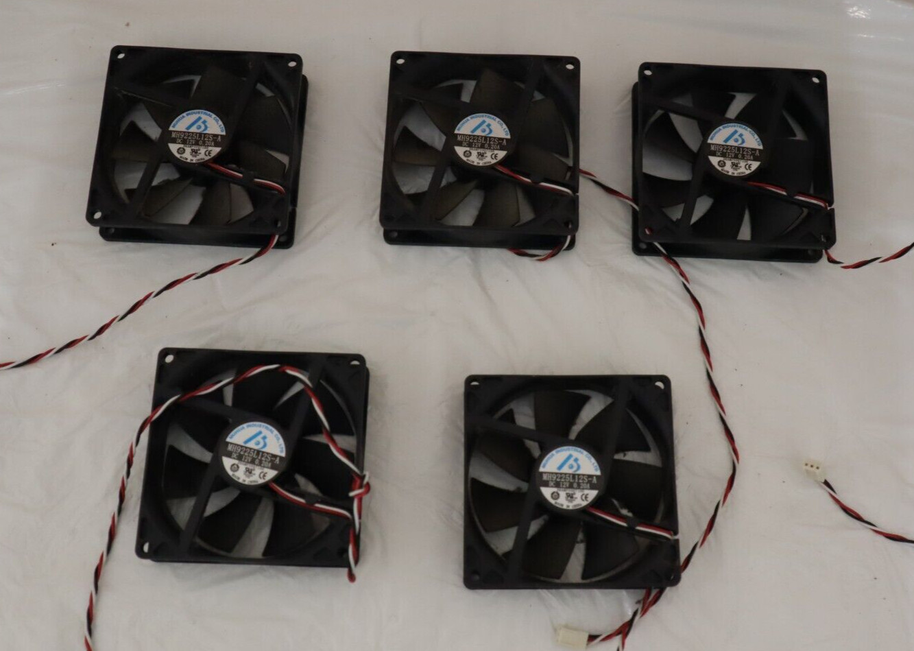 Lot of 5 MUHUA MH9225L12S-A Cooling Fan DC 12V 0.20A Brushless Cooling Fan 120mm