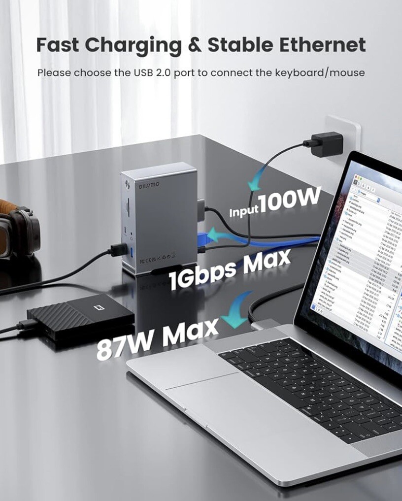 GIISSMO 5E01 MacBook Pro Docking Station, 14-in-2 MULTIFUNCTION USBc-Sealed New