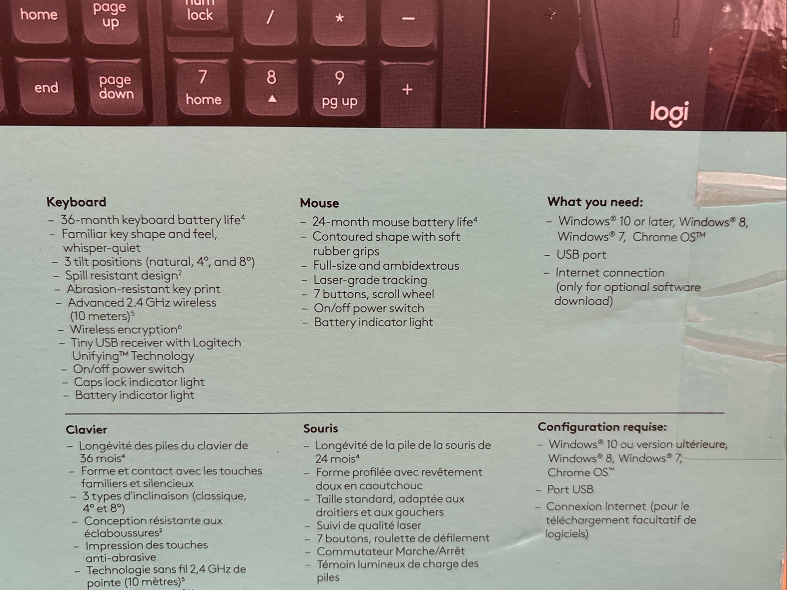 Logitech MK545 Advanced Keyboard Full Size Wireless Mouse Dongle – NEW NIB