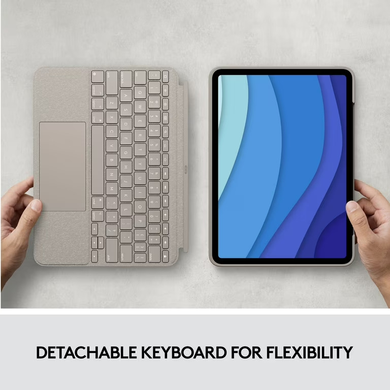 Logitech – Combo Touch Keyboards & Trackpad Case iPad Pro 11-inch (M4) – Sand