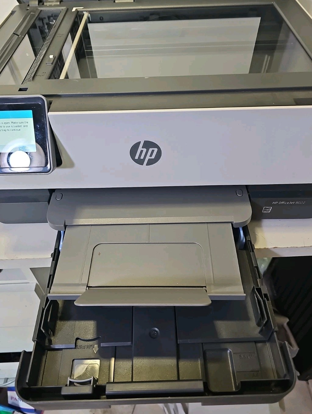 HP OfficeJet Pro 8022 All In One Color Printer. Nearly Full Inks, Low PC, Read!